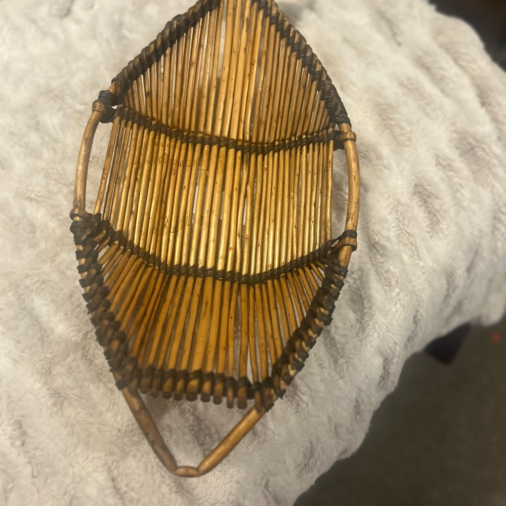 Handcrafted Bamboo Basket Fish Nautical Beach